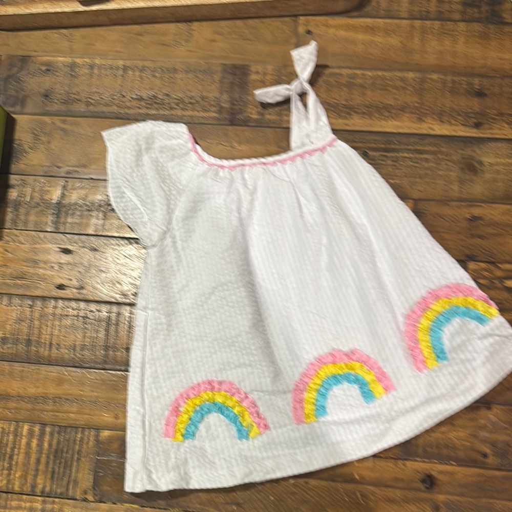 Kids White Rainbow Top